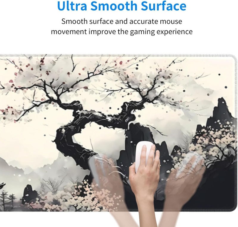 Brecoy Japanese Mouse Pad, Large Japanese Desk Mat, XL Anime Gaming Keyboard Mat, Non-Slip Rubber Base, Big Extended Desk Protector for Home Office, 31.5”x11.8” - Image 4